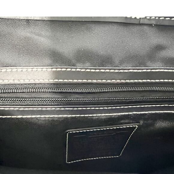 Vintage Coach Canvas Signature Logo Crossbody Messenger Bag #D25-5229 Black - Picture 6 of 16